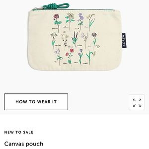 🌷J. Crew Flower Canvas Pouch